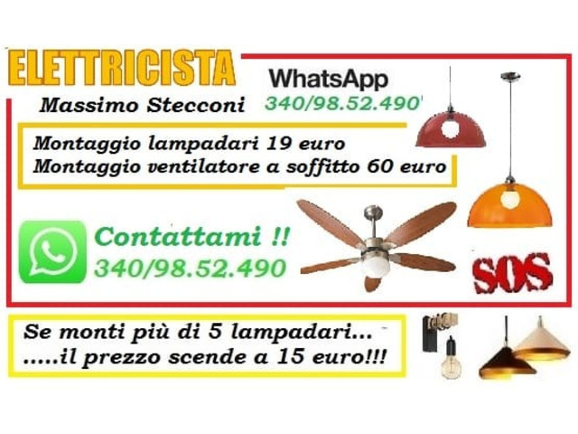 Servizi - S.O.S montaggio lampadario a Roma con 19 euro