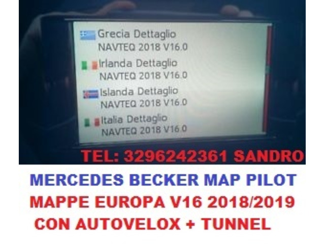 MERCEDES BECKER MAP PILOT AGGIORNAMENTO MAPPE NAVIGATORE V16 EUROPA 2018/2019 con velox