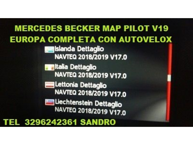 Ricambi auto - MERCEDES BECKER MAP PILOT V17  AGGIORNAMENTO NAVIGATORE EUROPA 2019 CON AUTOVELOX