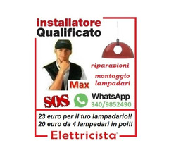 Riparazioni - Elettricista riparazione montaggio lampadario Roma
