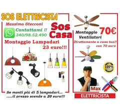 Lavoro manuale - Montaggio lampadario San Lorenzo Prenestina Roma