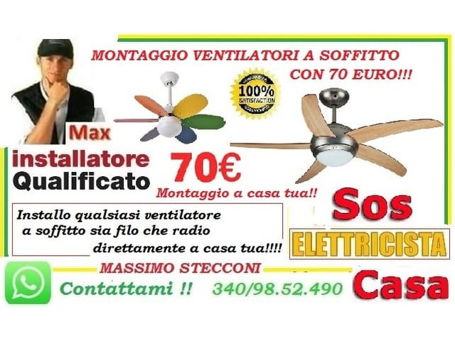 Lavoro manuale - Montaggio lampadario San Lorenzo Prenestina Roma