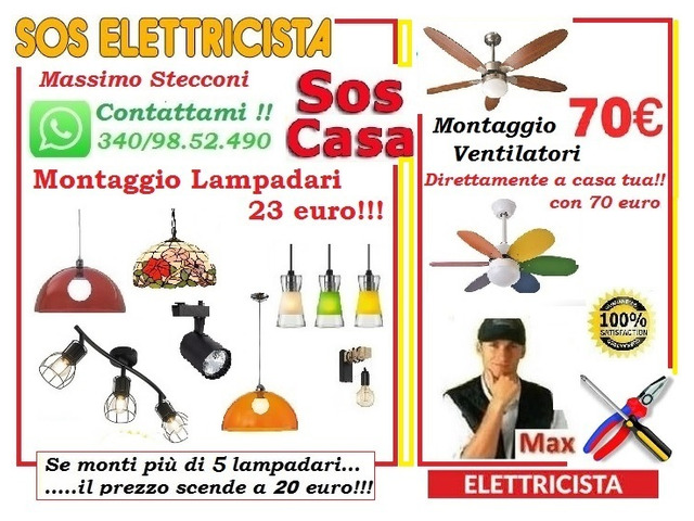 Lavoro manuale - Lampadario e plafoniere montaggio San Lorenzo Roma