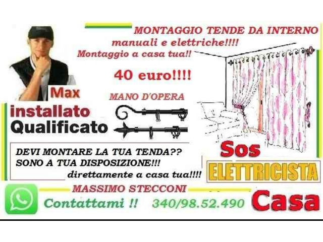 Lavoro manuale - Montaggio tenda da interno Roma San Lorenzo