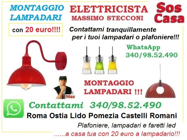 Lavoro manuale - Montaggio lampadario Ostia lido Roma