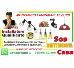 Lavoro manuale - Montaggio lampadario Ostia lido Roma