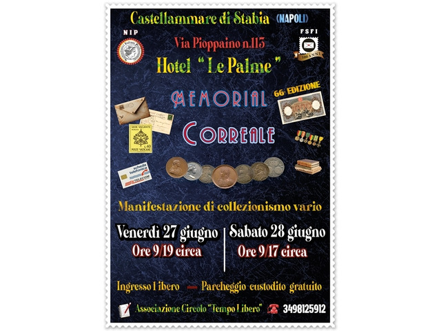 Collezionismo: Torna il 27 e 28 giugno 2025 il Memorial Correale