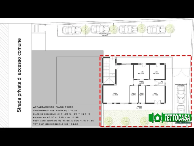 Appartamenti in Vendita - Nuova costruzione con giardino, due posti auto, quattro vani