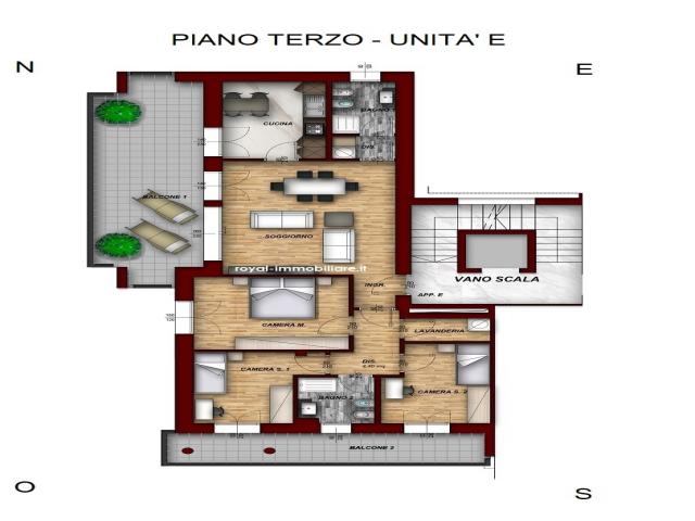 Case - Palazzo stelvio - calsse a - quattro locali piano terzo con terrazza.